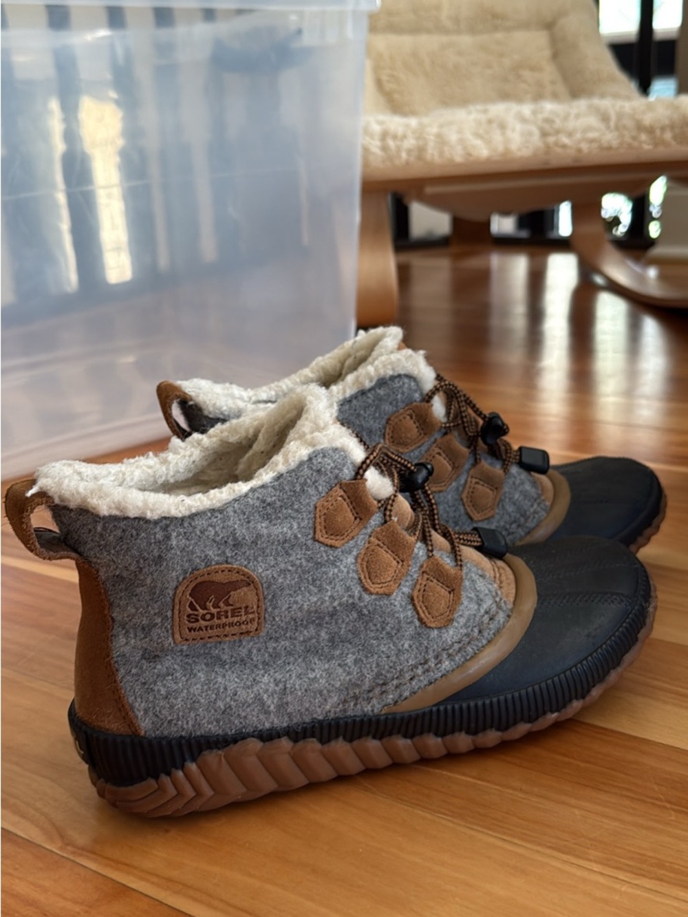 Sorel Women’s Out N About Waterproof Gray & Brown Cozy Winter Boots